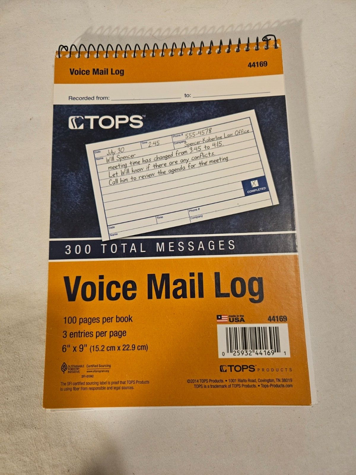 Adams Phone Message Books Lot of 2 and Tops Voice Mail Log See Description