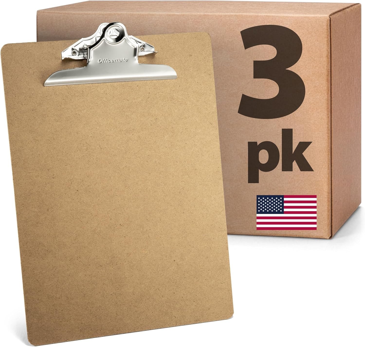 Recycled Wood Clipboard, Letter Size, 9″ x 12.5″ with 6″ Clip, 3 Pack (83133),Br