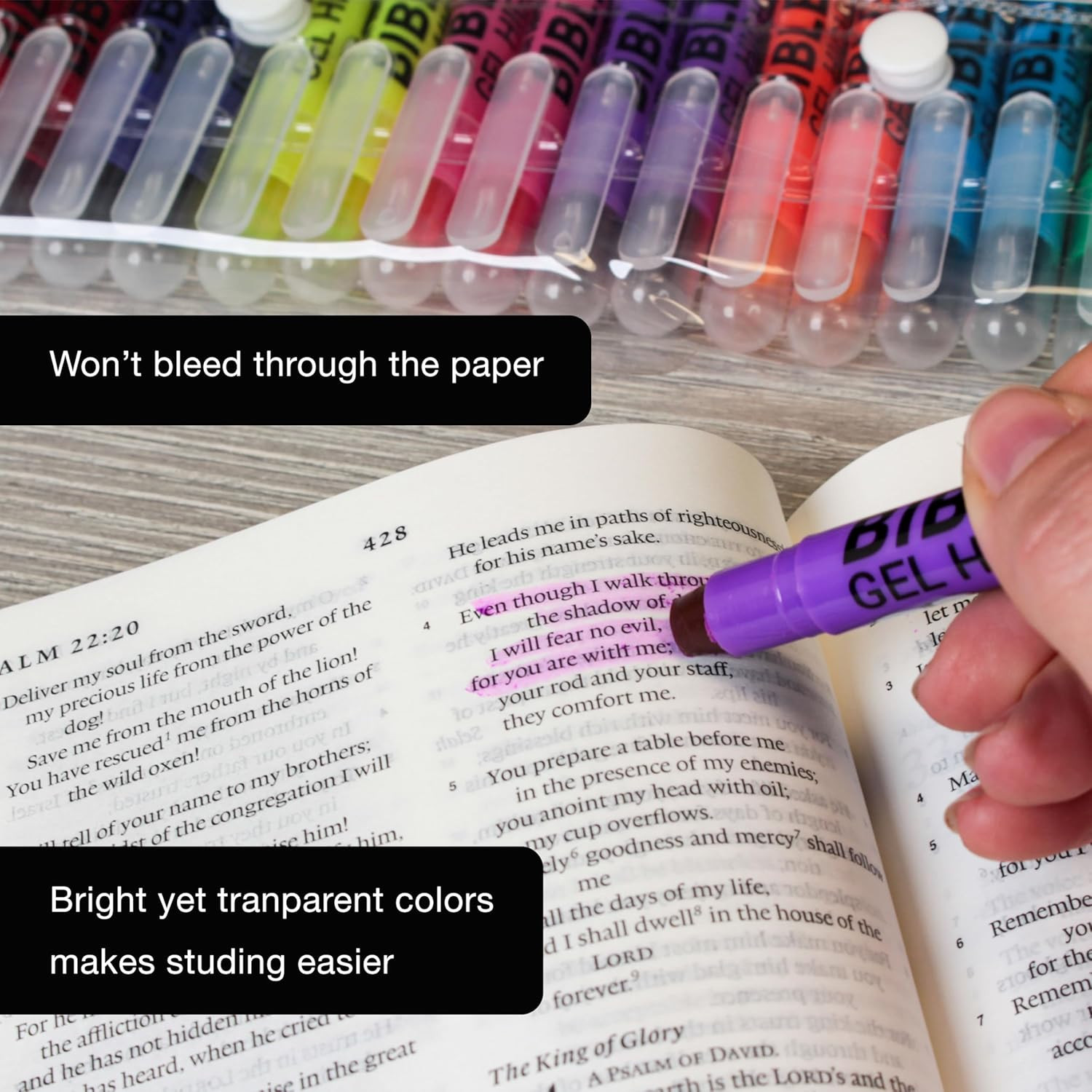 U.S. Office Supply Bible Safe Highlighter Set of 16, 2 Sets of 8 Bright Flourese