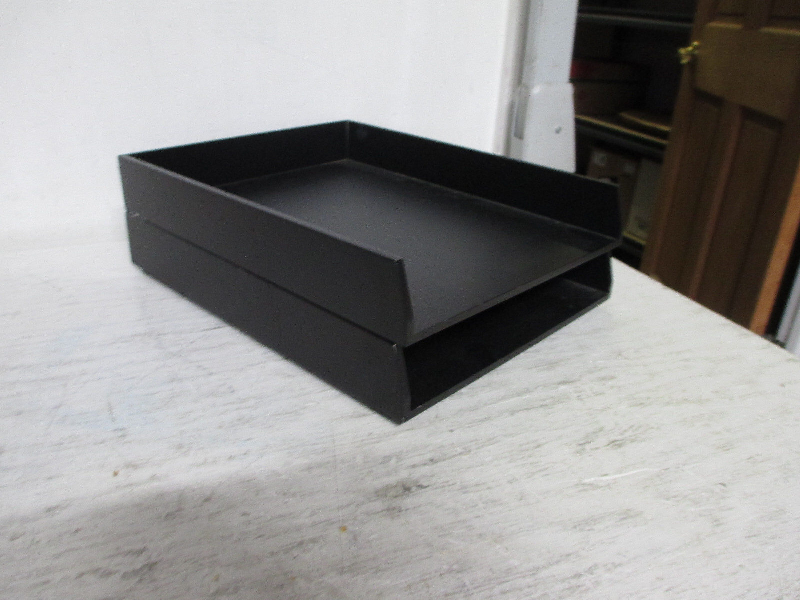Set of 2 Wooden Stackable File Folder Shelves, Desk Organizer, Unbranded