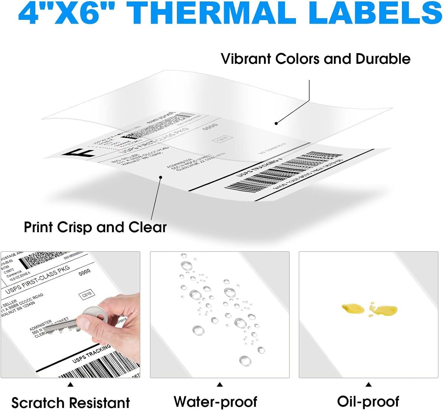 500 Labels 4×6 Fanfold Direct Thermal Shipping Labels Perforated For Zebra Rollo