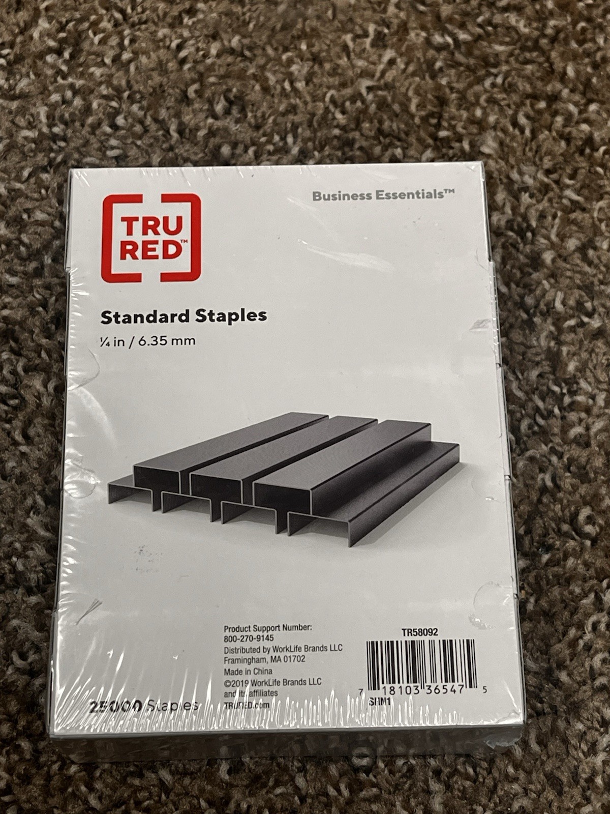 (5) TRU RED 1/4″ Staples 5,000 Count Heavy Duty Standard Office Supply Boxes NEW