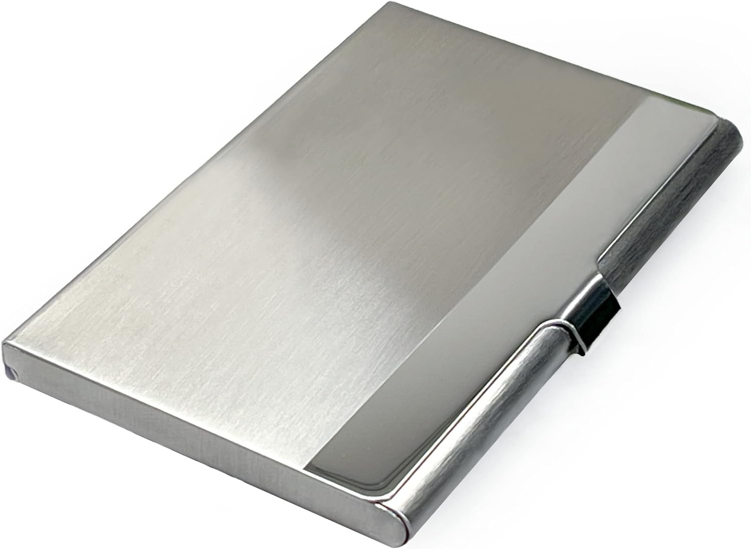 Business Card Holder, for Men and Women, Slim Minimalist Design Case, Silver