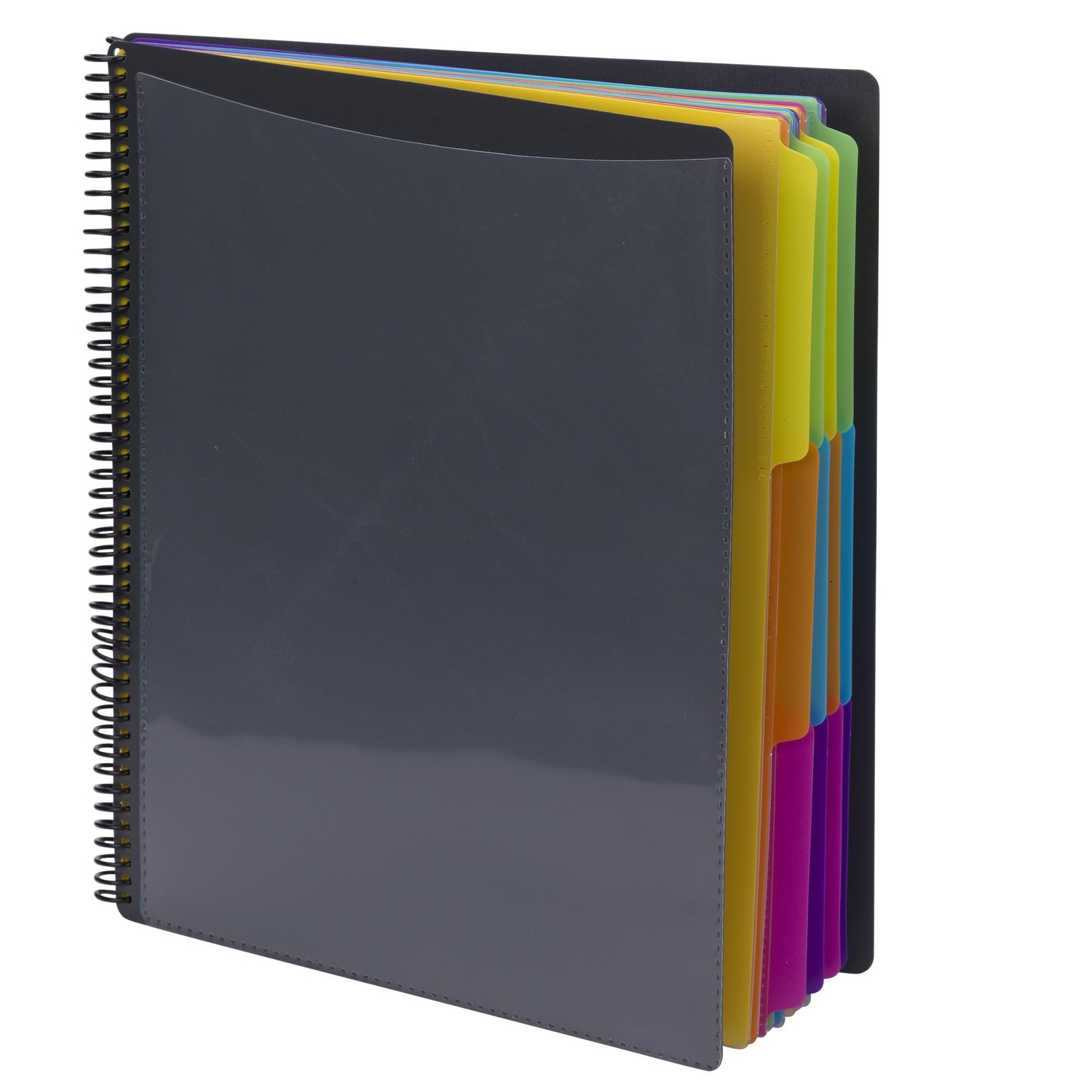Smead 12 Pocket Poly Project Organizer, Letter Size, 1/3-Cut Tab, Gray with B…