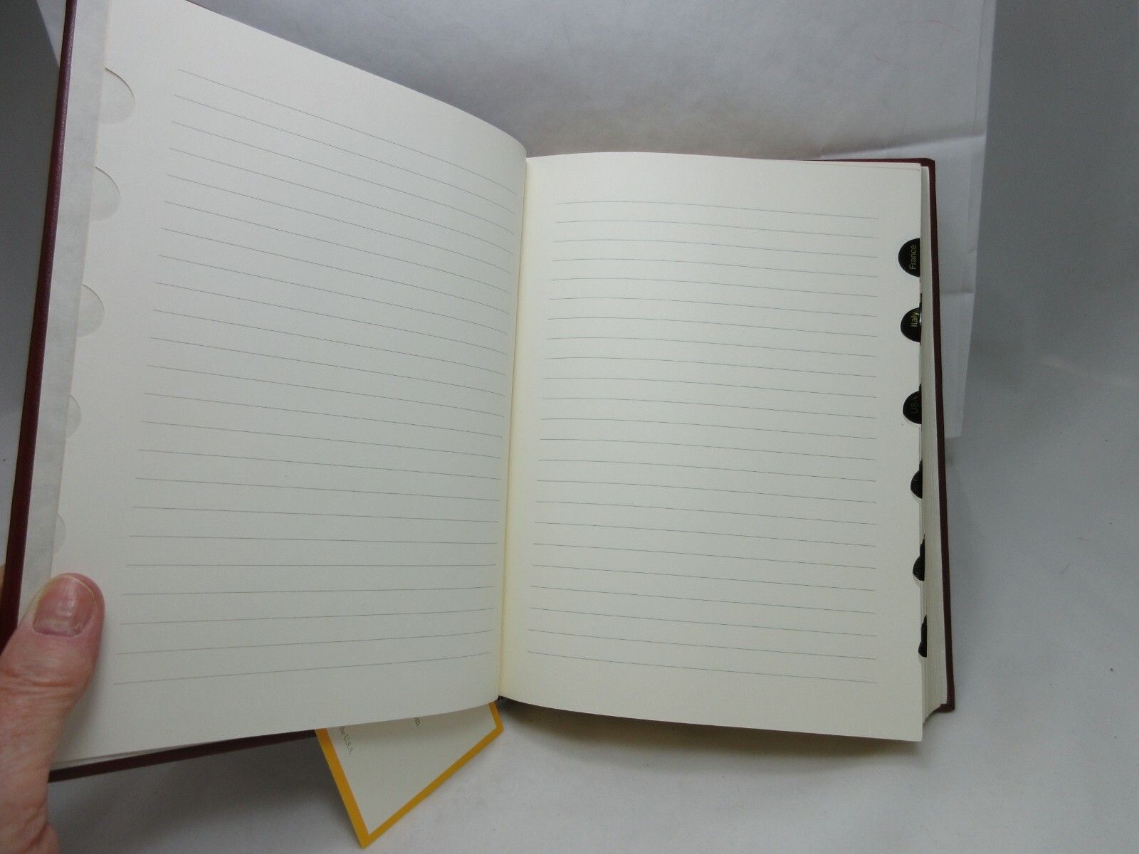 Graphic Image Wine Journal Tabbed Notebook 7×9 Leather Hardcover Burgundy $94