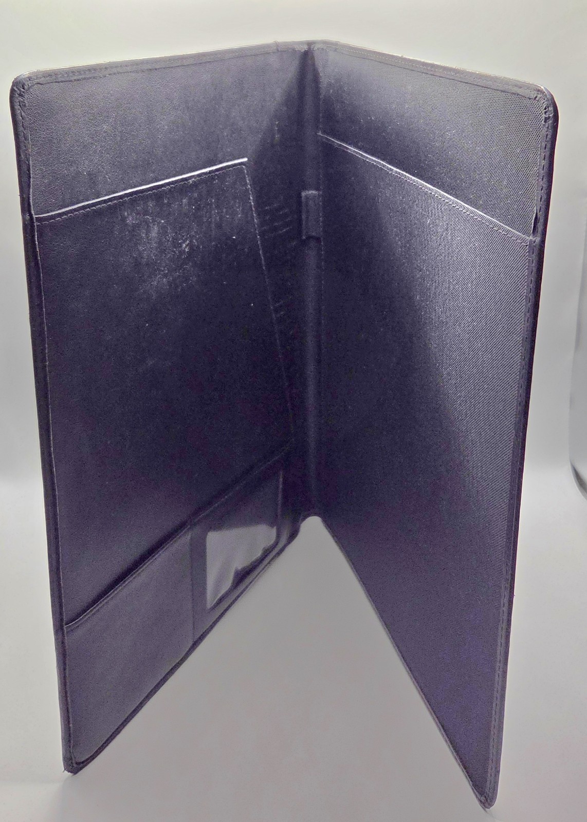 VTG Top Grain Cowhide Leather Padfolio Portfolio Document Carrier Black 12″x9.5″