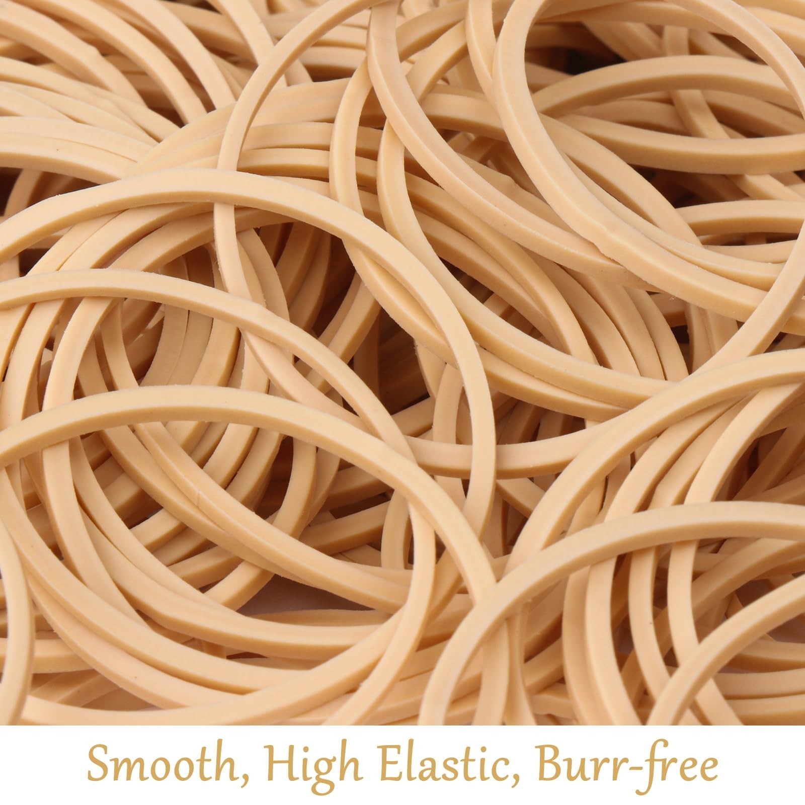 1100Pcs Size #16 Light Brown Rubber Bands – Thin Elastic Bands for Office & Home