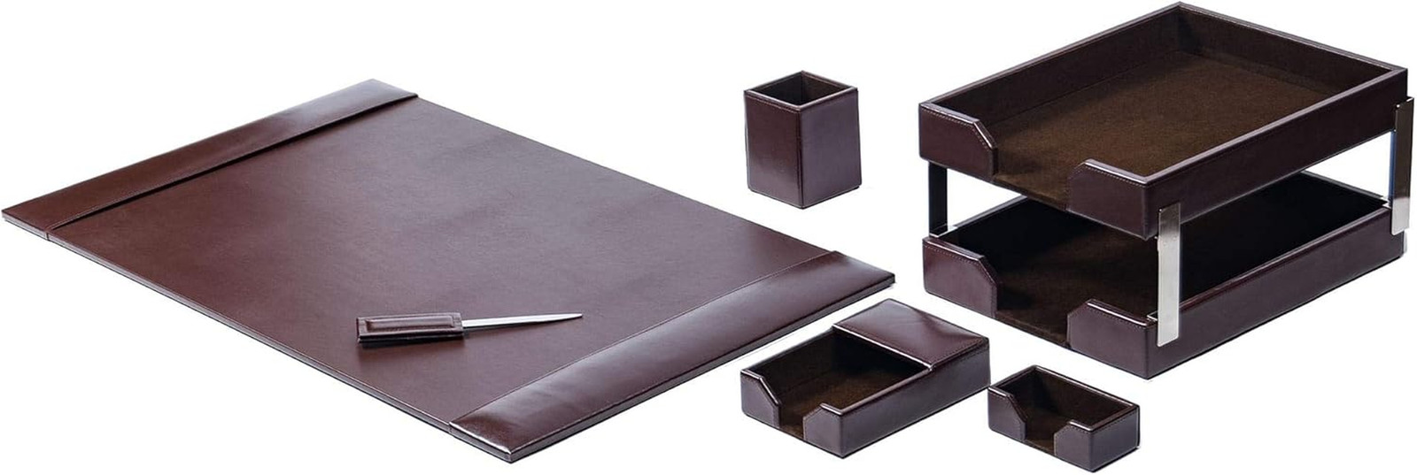 Bonded Leather Desk Set – Luxury Leather Desk Pad & Desk Organization Essentials