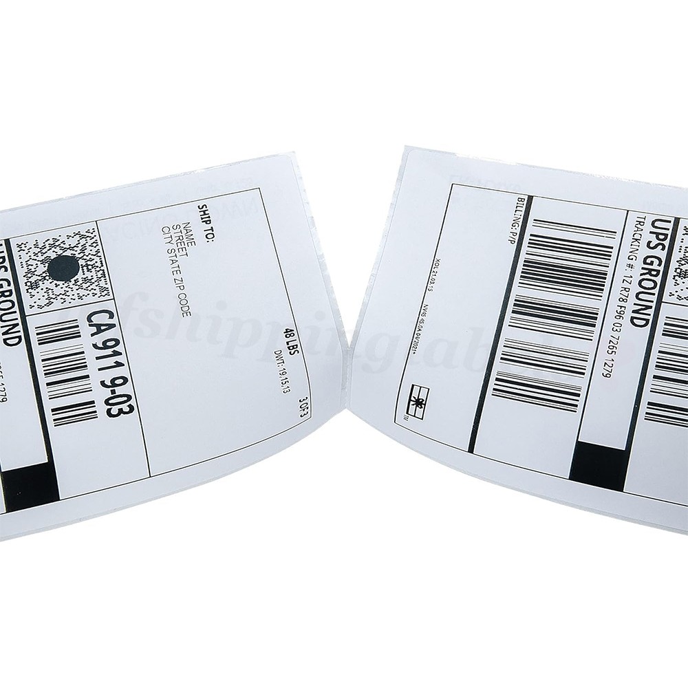 5000 4″x6″ Fanfold Direct Thermal Shipping Labels Perforated for Zebra & Rollo