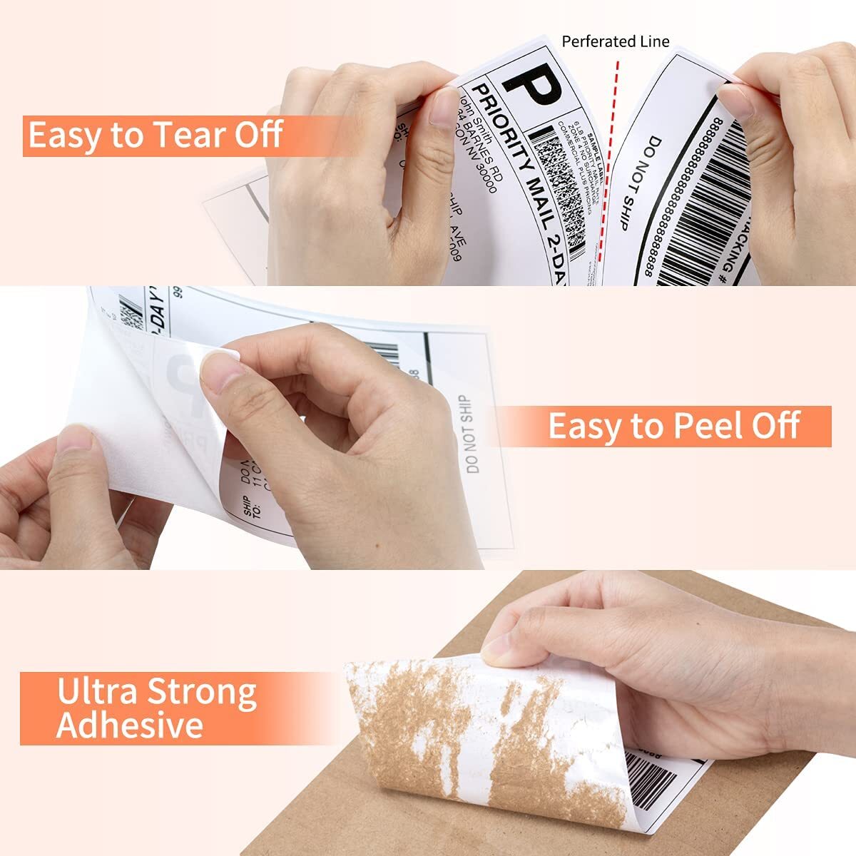 500/1000X 4 x 6 Phomemo Label Thermal Shipping Labels for Zebra & Rollo Printers