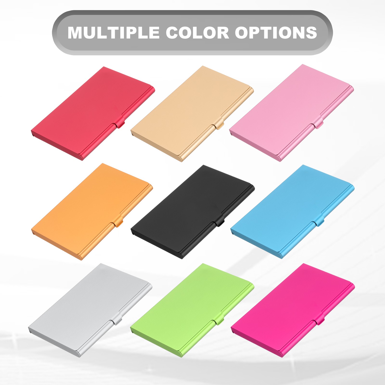 Business Card Holder, 5Pcs Aluminum Metal Card Case Card Holder, Silver