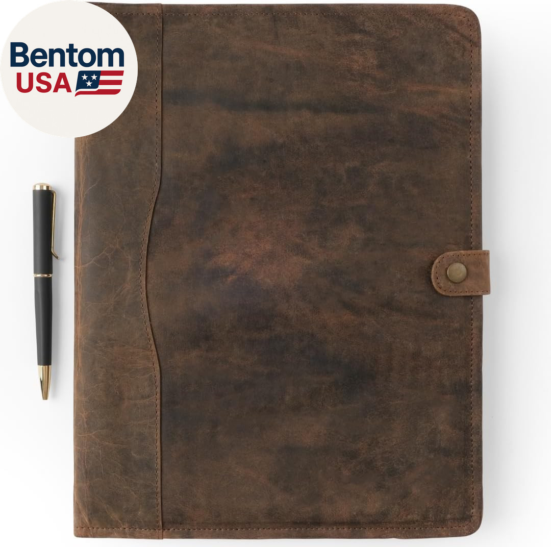 Leather Portfolio, Leather Binder with Pen, Leather Portfolio for Men and Women,