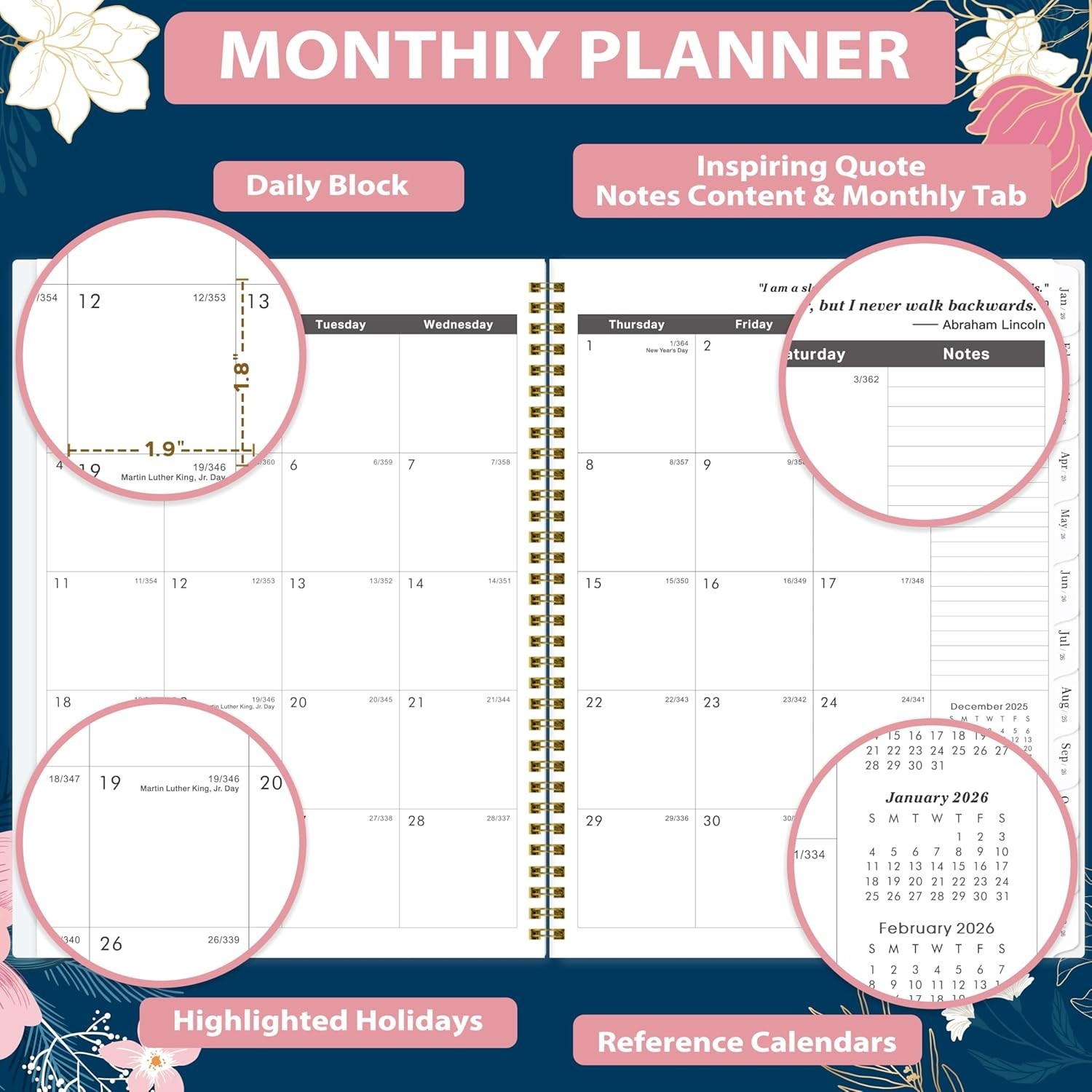 2026-2027 Monthly Planner/Calendar – Jan. 2026 – Dec. 2027, 9″ x 11″, Calenda…