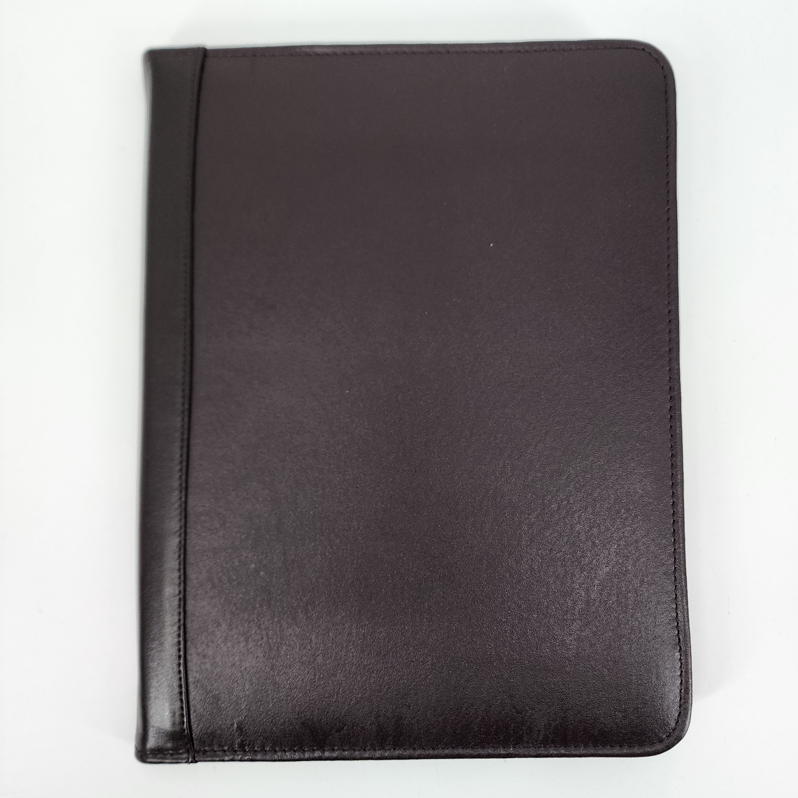 Padfolio Folder Binder Legal Pad Size Dark Brown Leather Vinyl Padded Pen Holder