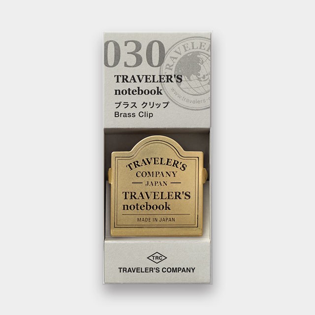Traveler’s Notebook Brass Clip TRC Logo Pattern Solid Brass Japan
