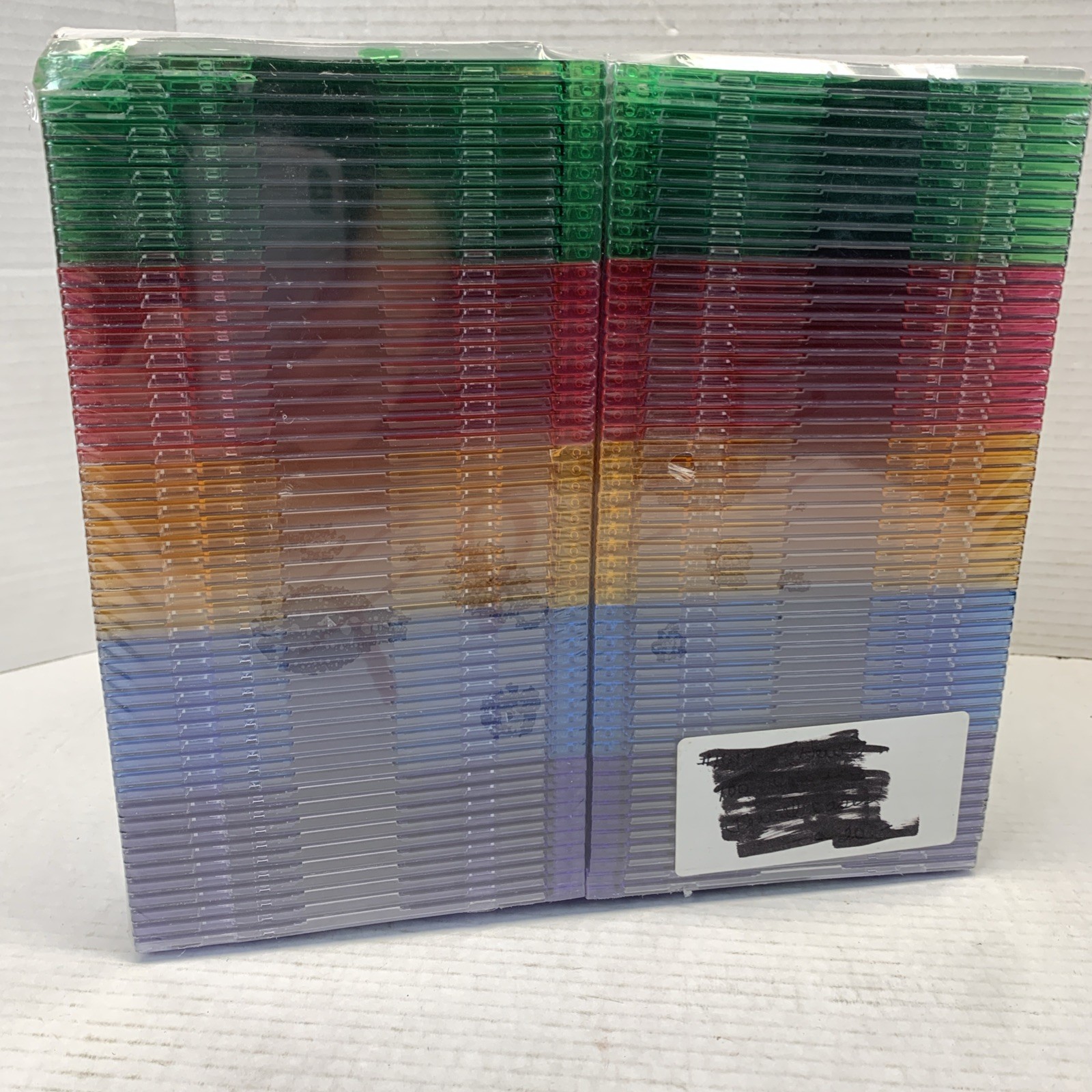 Memorex Jewel Cases 100 Pack Multi Color Slim CD Factory Sealed