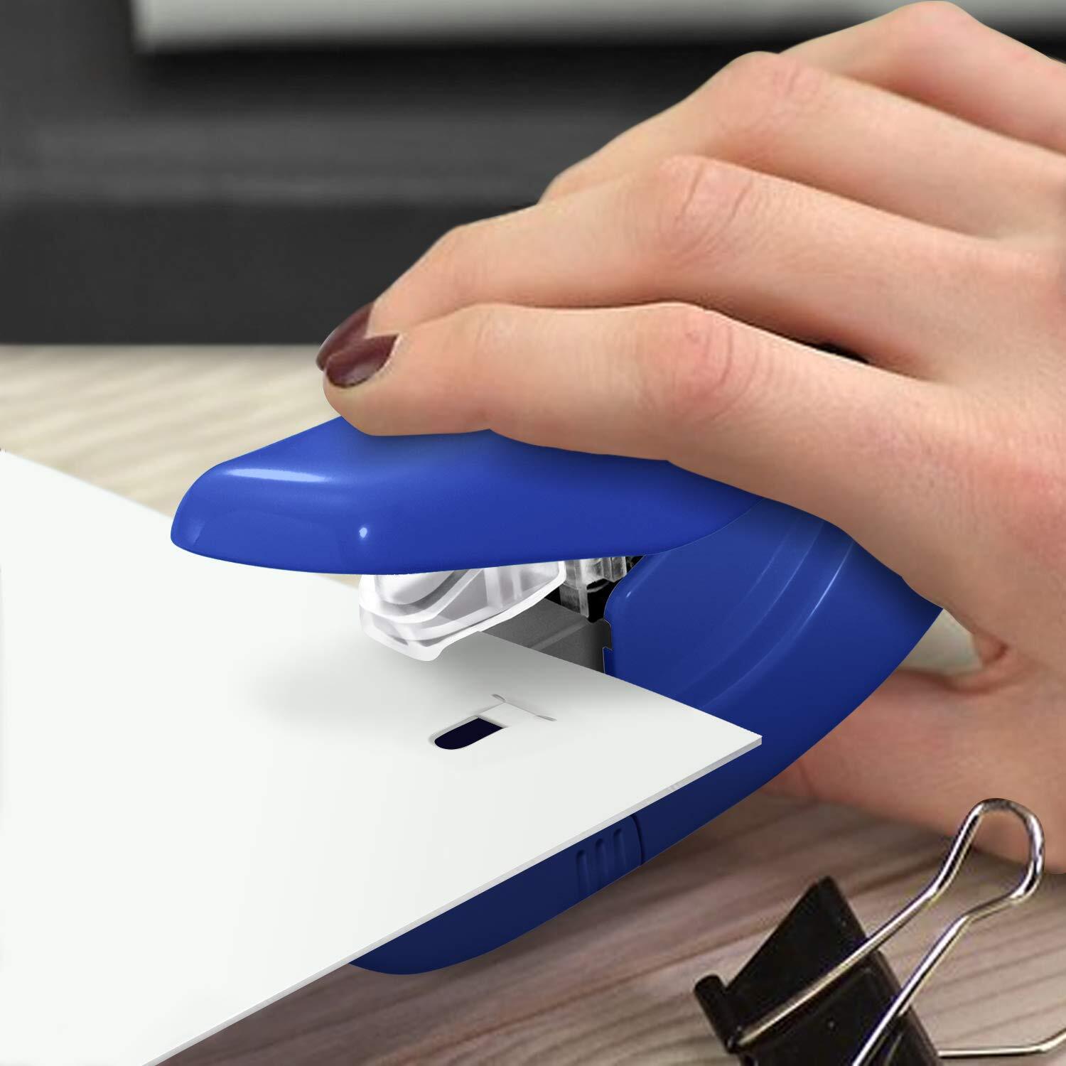 Plus Paper Clinch Compact Staple Free Staple Blue