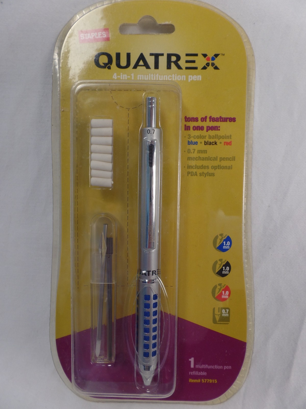 Staples Quatrex 4-in-1 Multifunctional Pen Discontinued New and Sealed