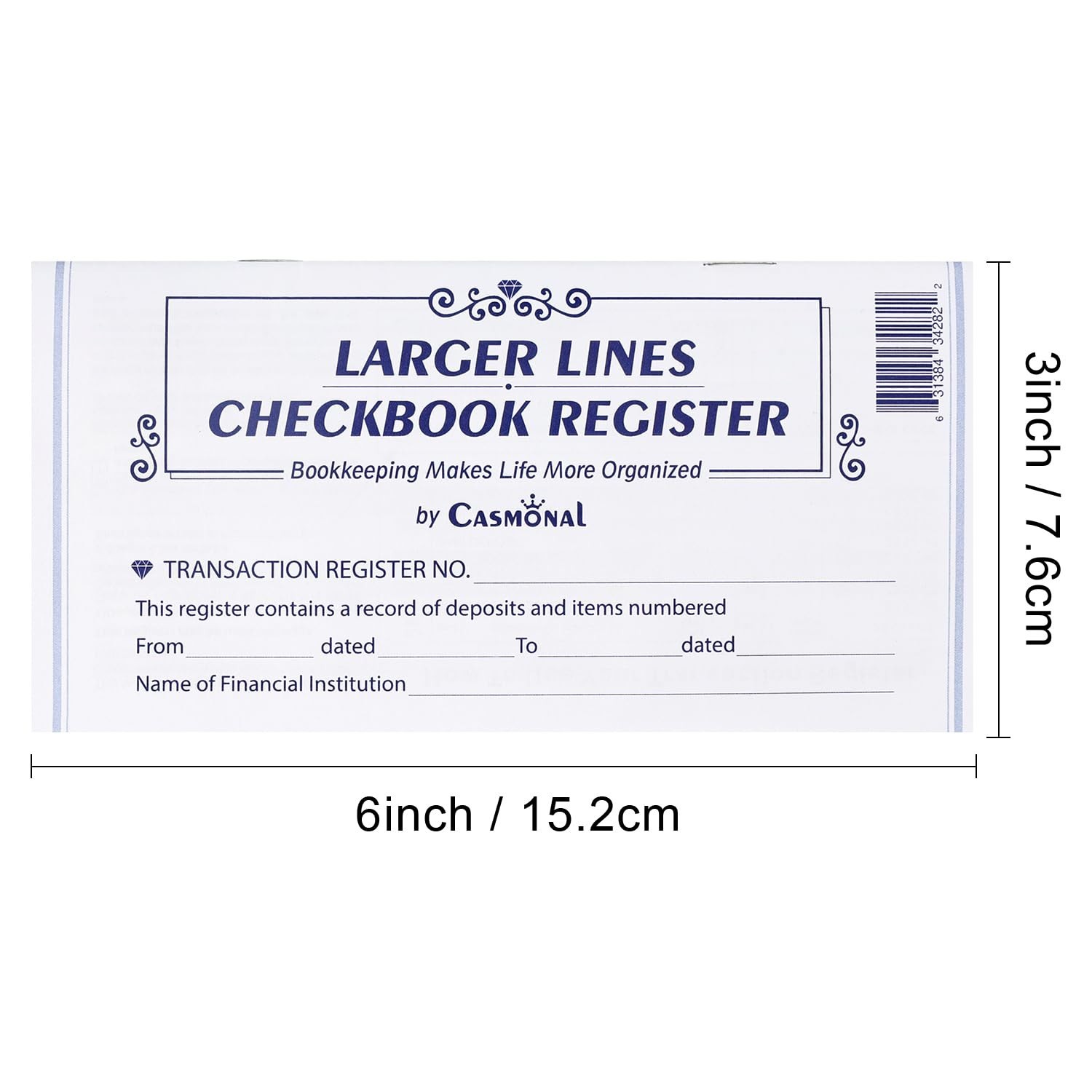 20 Pack Blank Check Register Book Larger Lines Transaction Ledger Easy Read