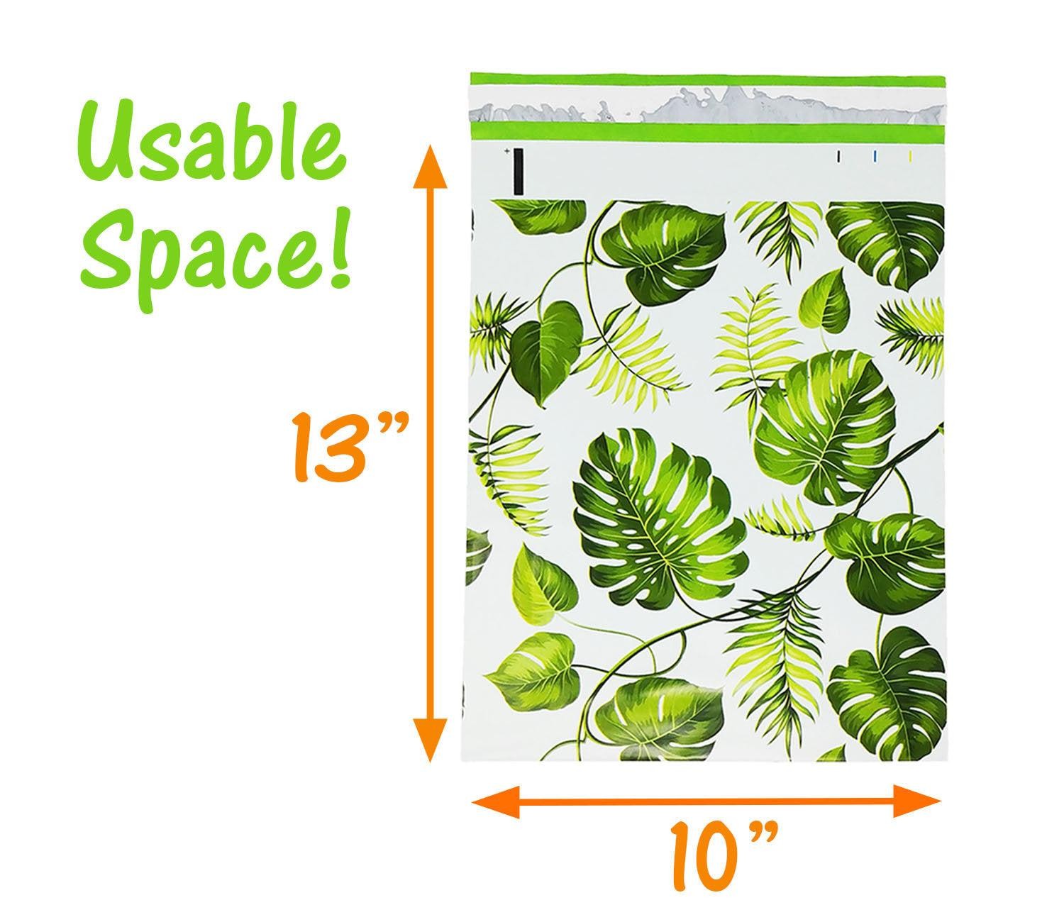 10×13, 14.5x19x4″ Tropical Palm Leaves Flat Poly Mailers Combo, Medium and Large