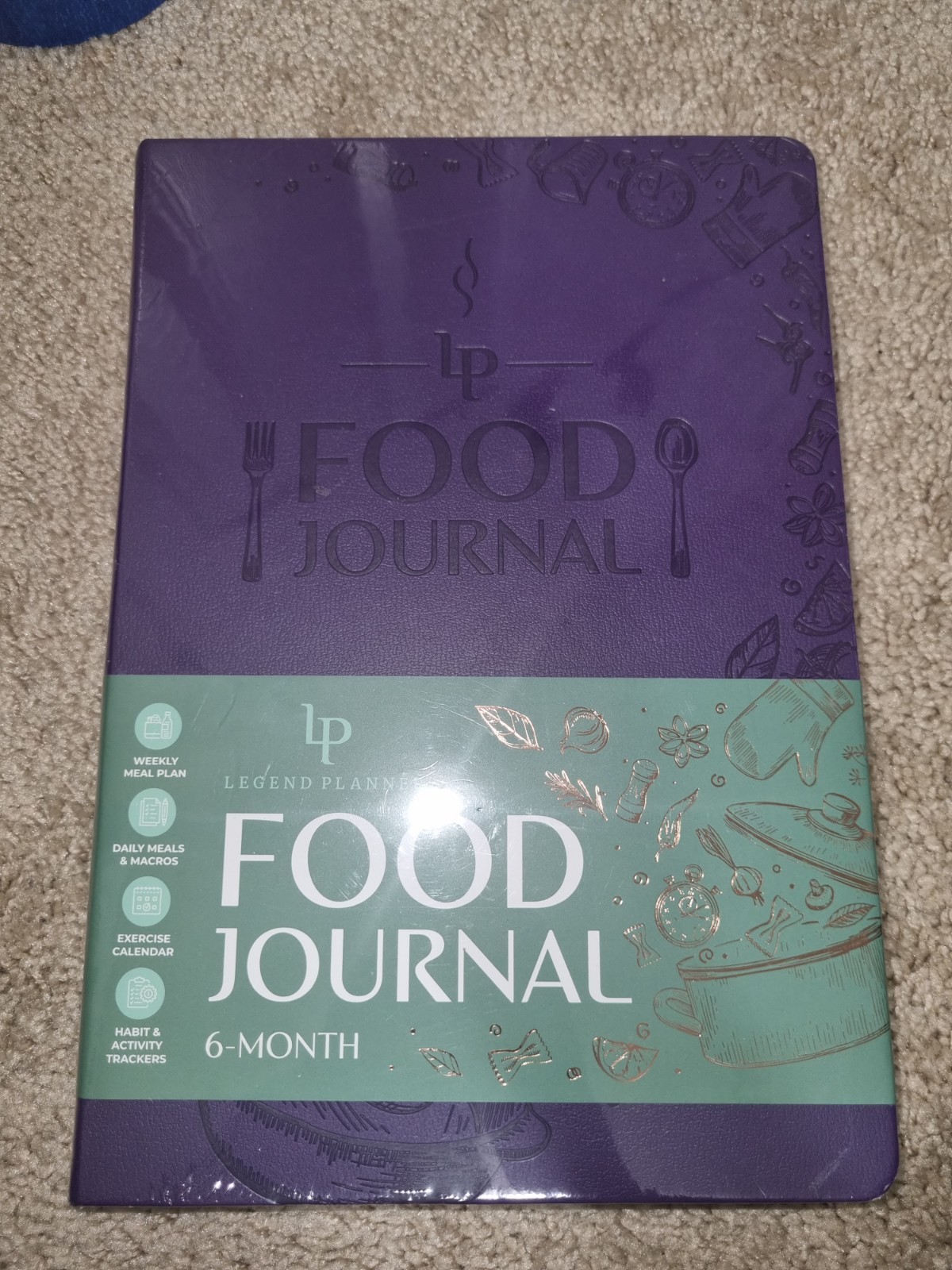 Purple Legend Planner Food Journal 6-Months Exercise Calendar Habit Tracker