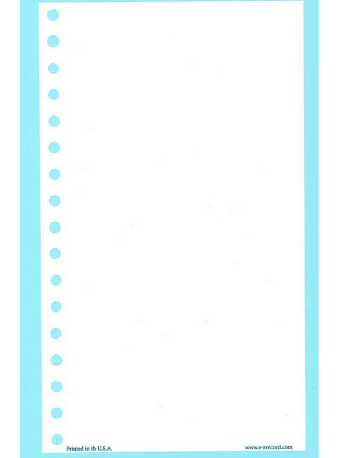 EZ Record brand – Item No. 119 Blank Forms – 8″ X 5″- 50 sheets per pack.