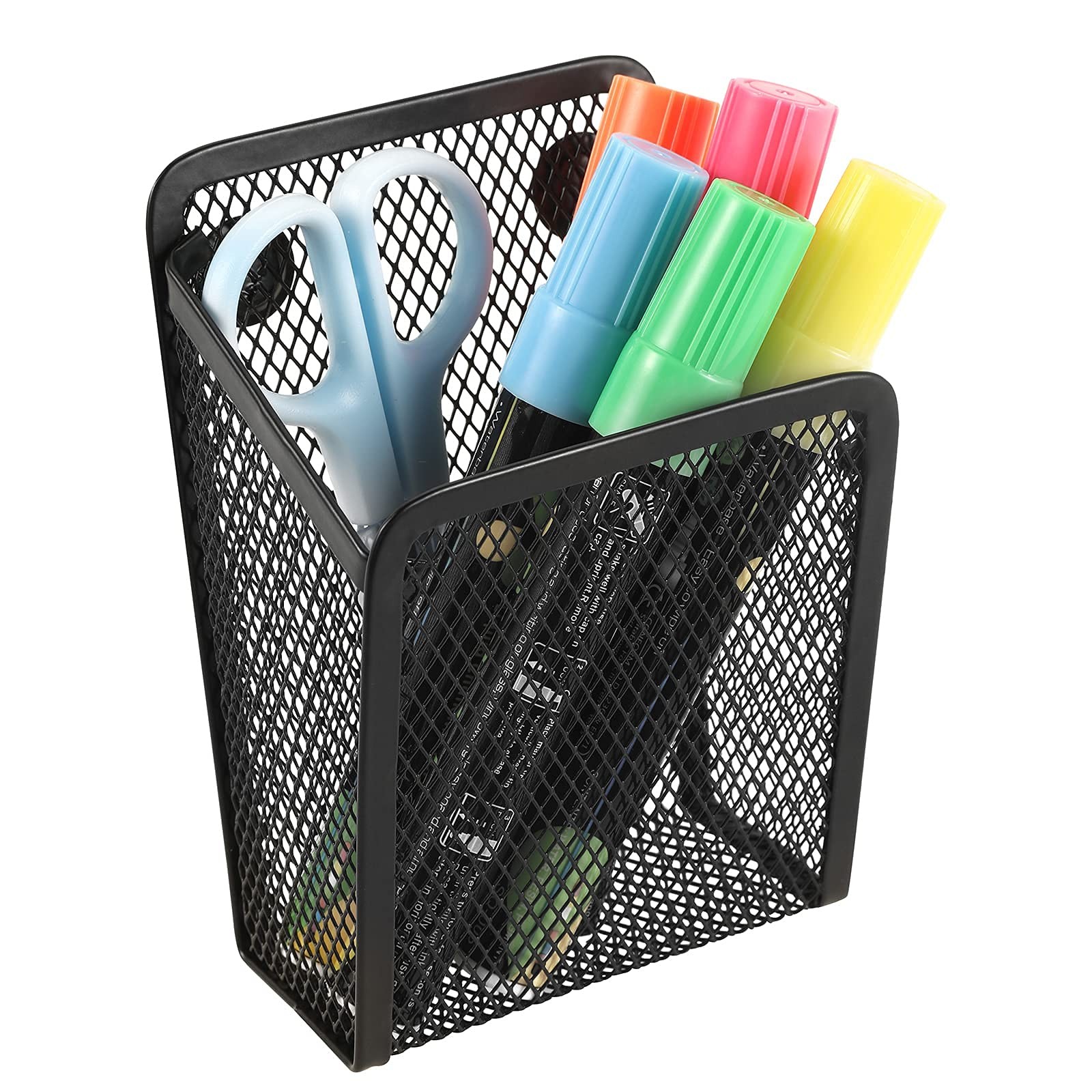Sanpaint Magnetic Pencil Holder,Mesh Stainless Steel 1 Basket, 1 Pack Black