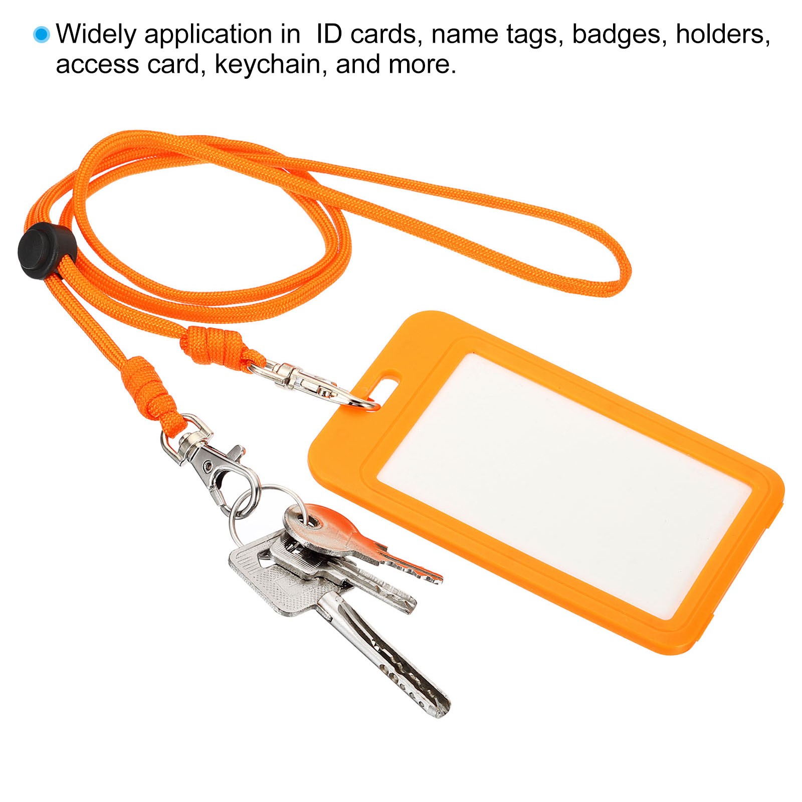 Neck Lanyard with 2 Swivel Hooks Lanyards Adjustable Keychains Orange