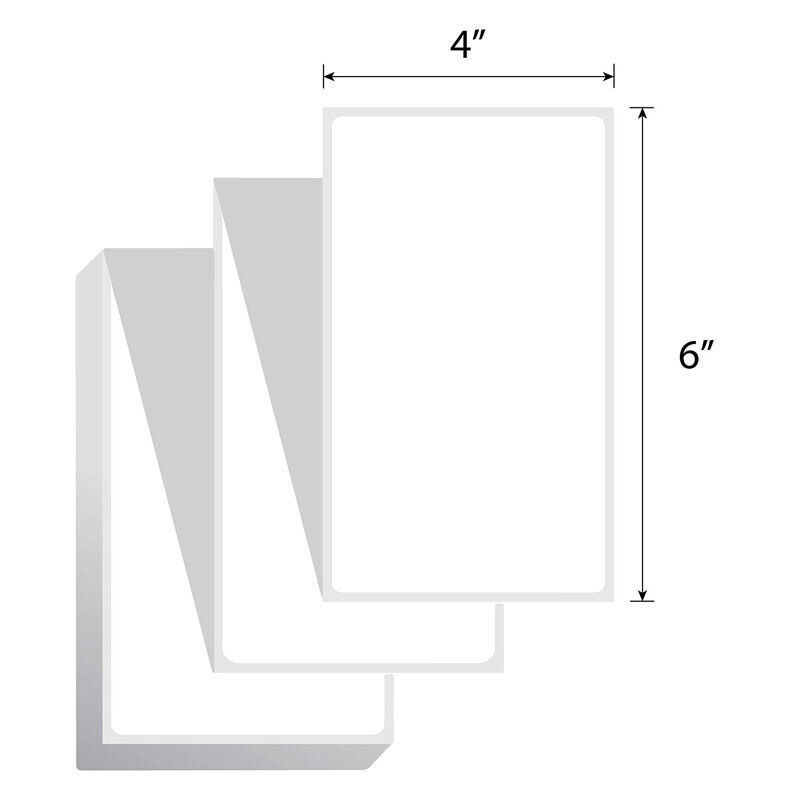 4000 4×6 Fanfold Direct Thermal Shipping Labels 4 Stacks for Zebra Eltron 2844