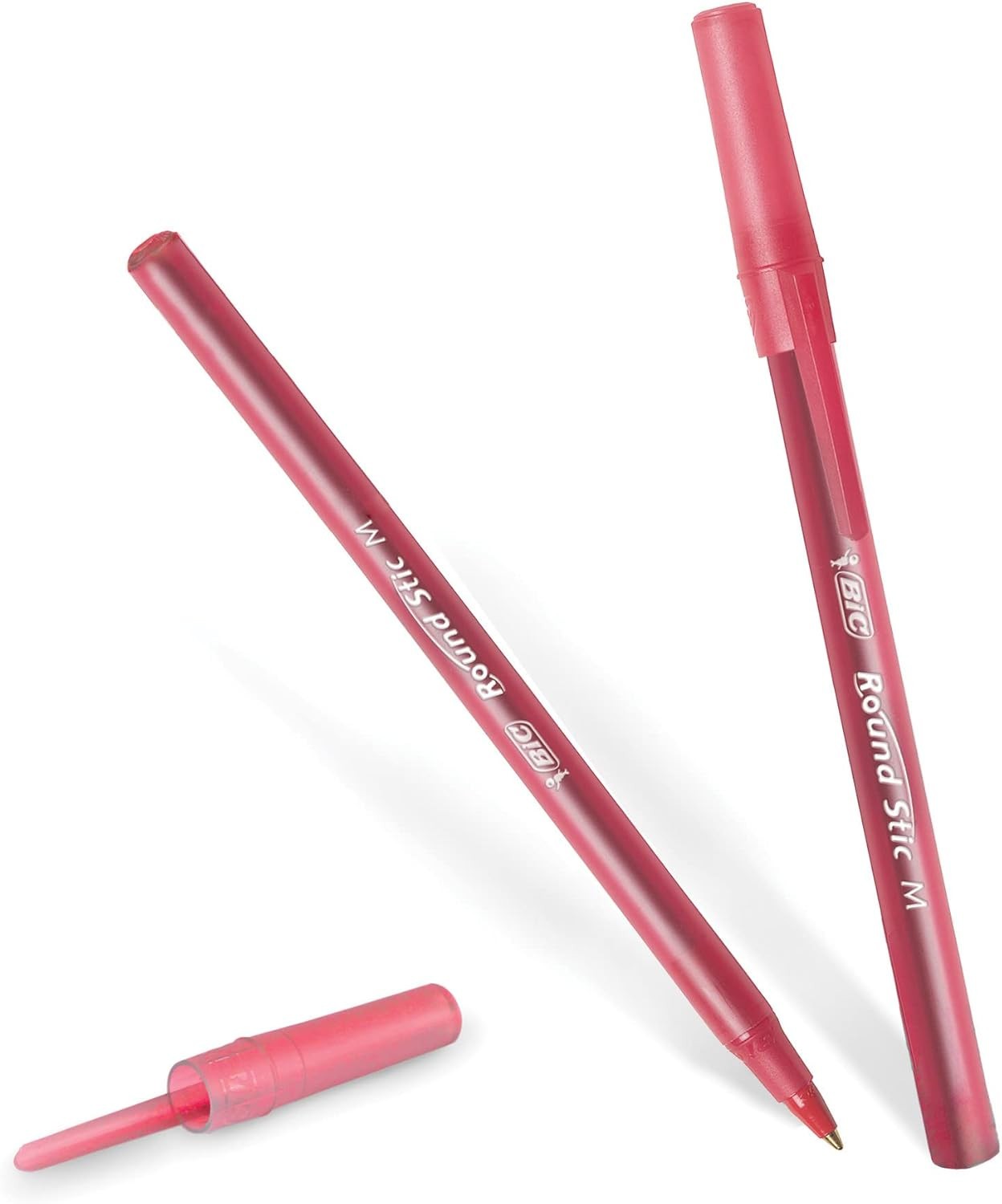 BIC 10 Pack Red Round Stic Pens, 1.0mm Medium Bulk Ballpoint