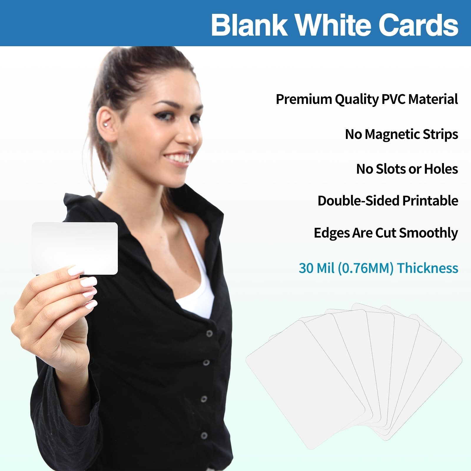 500 Pack – Premium Blank PVC Cards for ID Badge Printers – Premium Quality Wh…