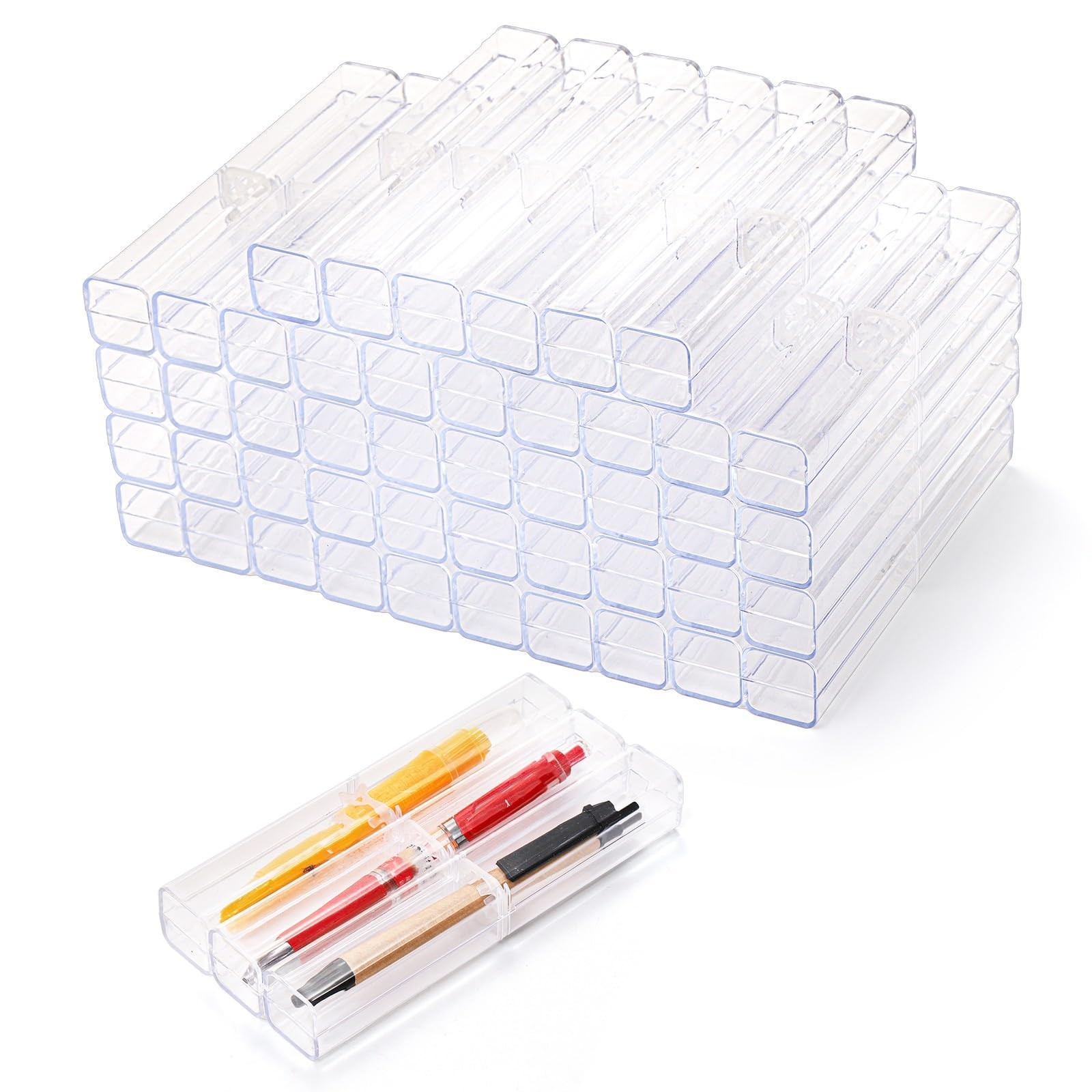 50 Pack Pen Boxes Gift Empty, Clear Acrylic Pen Gift Box Pen Cases, Reusable …
