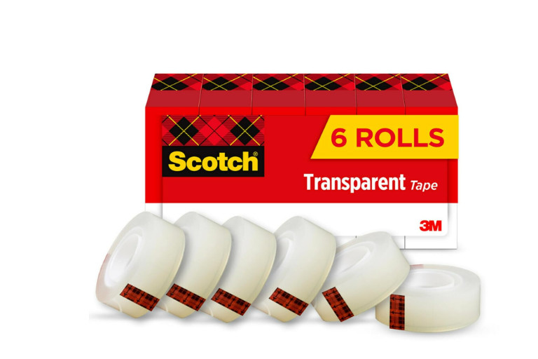 Scotch Transparent Tape, 3/4 in. x 1296 in., 6 Boxes/Pack – Each