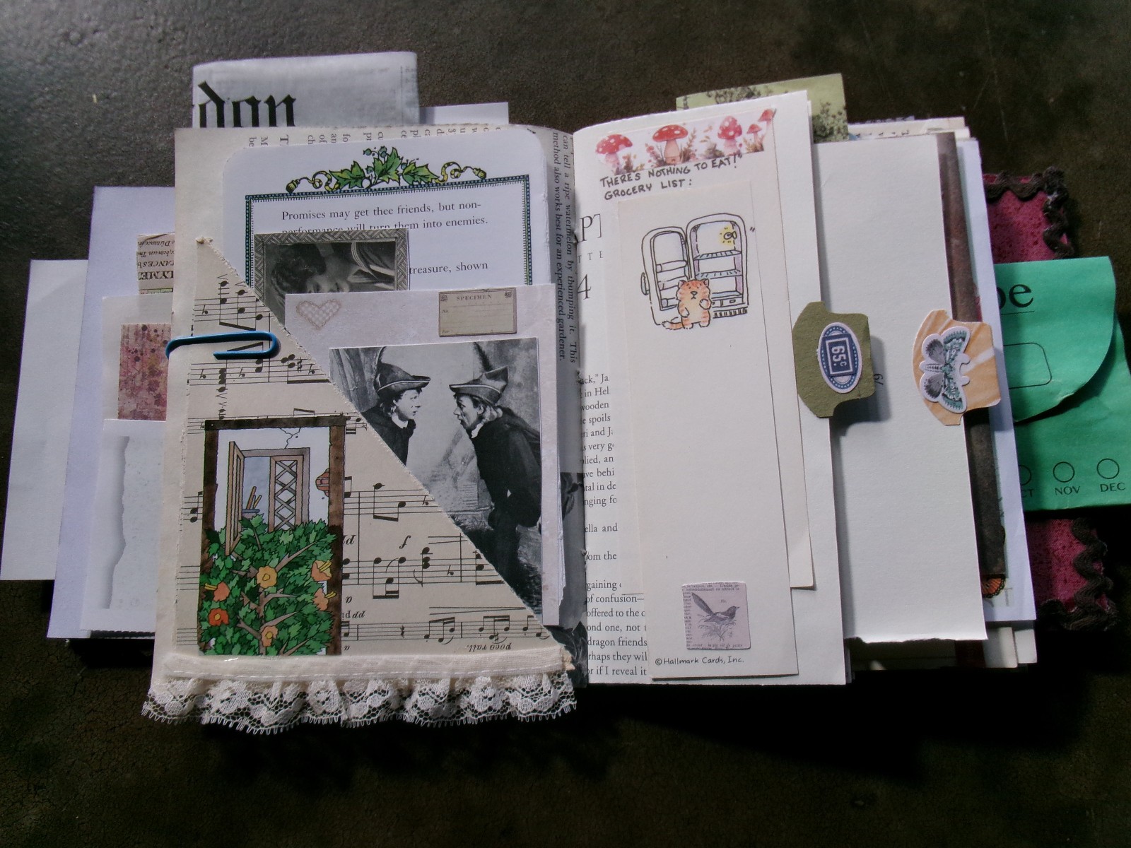 LOT OF 2 JUNK JOURNALS VINTAGE CHILDREN TAGS TUCKS BOOK PAGES COFFE STAIN PAGES