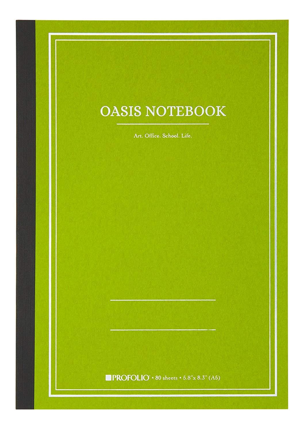 Itoya Profolio Oasis Notebook A5 – Medium 5.8 x 8.3 inches, Avocado OA-MD-AV