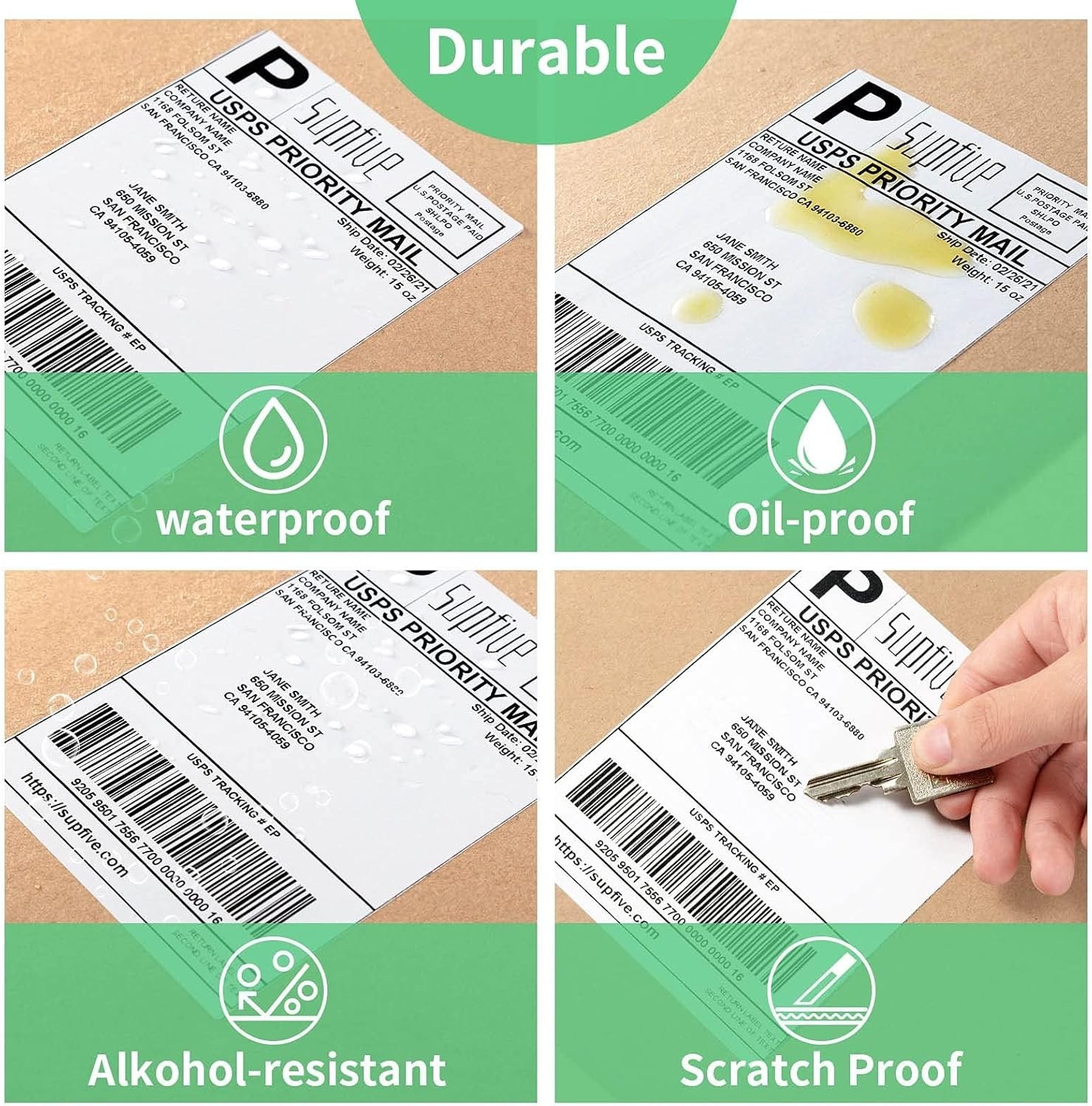4×6 Fanfold Direct Thermal Mailing Shipping Labels Perforated for Zebra & Rollo