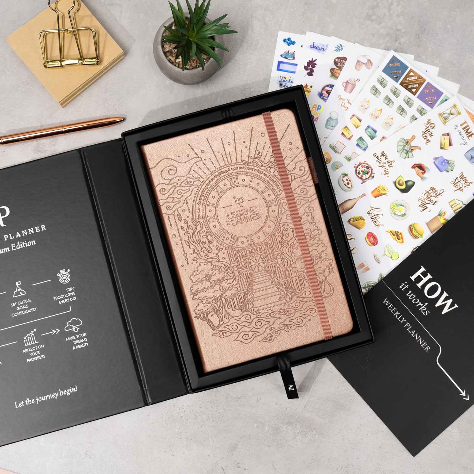 Legend Weekly Planner Premium – Undated Weekly, Monthly & Budget Planner – Li…