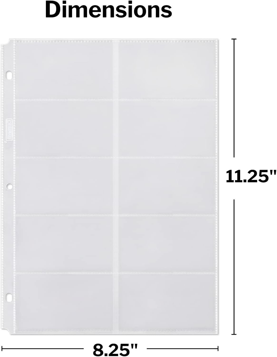 Business Card Holder Sleeves (10 Pack for 200 Cards), Heavyweight Plastic Sheet