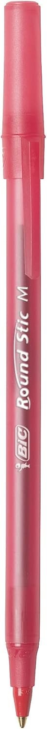BIC 10 Pack Red Round Stic Pens, 1.0mm Medium Bulk Ballpoint