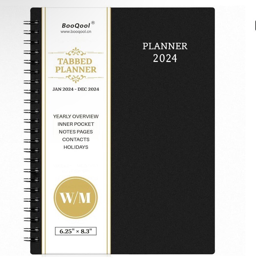 Optimize 2024 Planner: Jan-Dec, Weekly/Monthly Tabs, 6.25” x 8.3”
