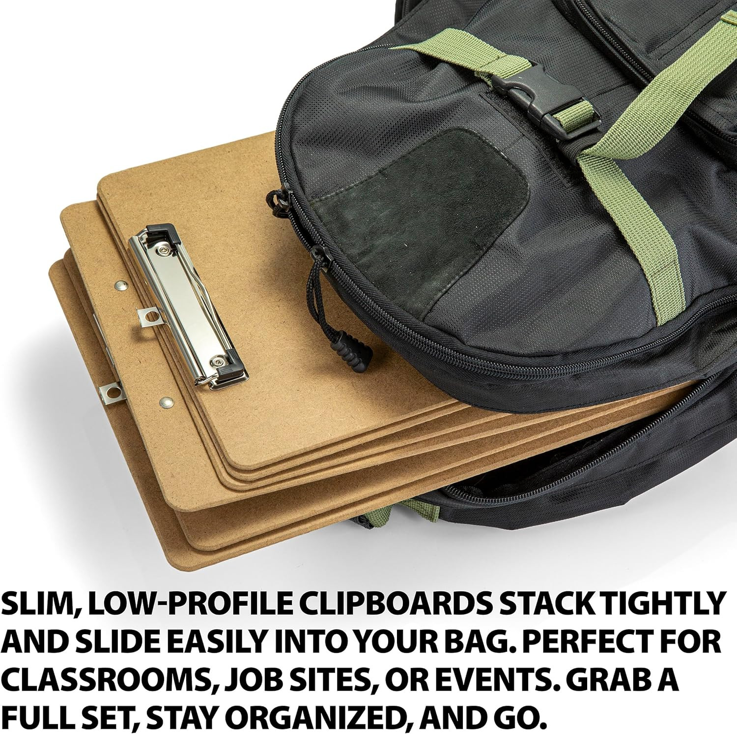 Officemate Recycled Wood Clipboards, Low Profile Clip, 24 Pack Clipboards, Lette