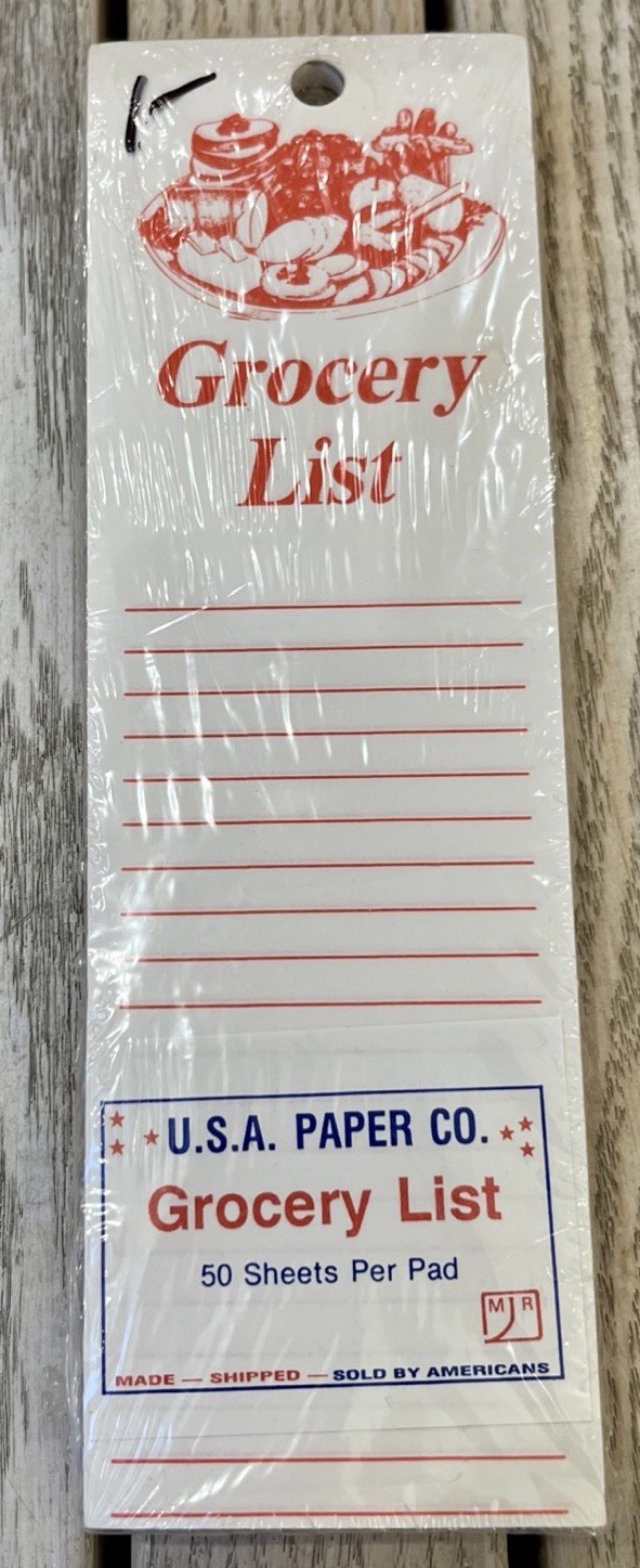 Vintage New Old Stock Kitchen Ephemera Retro Grocery List Notepads