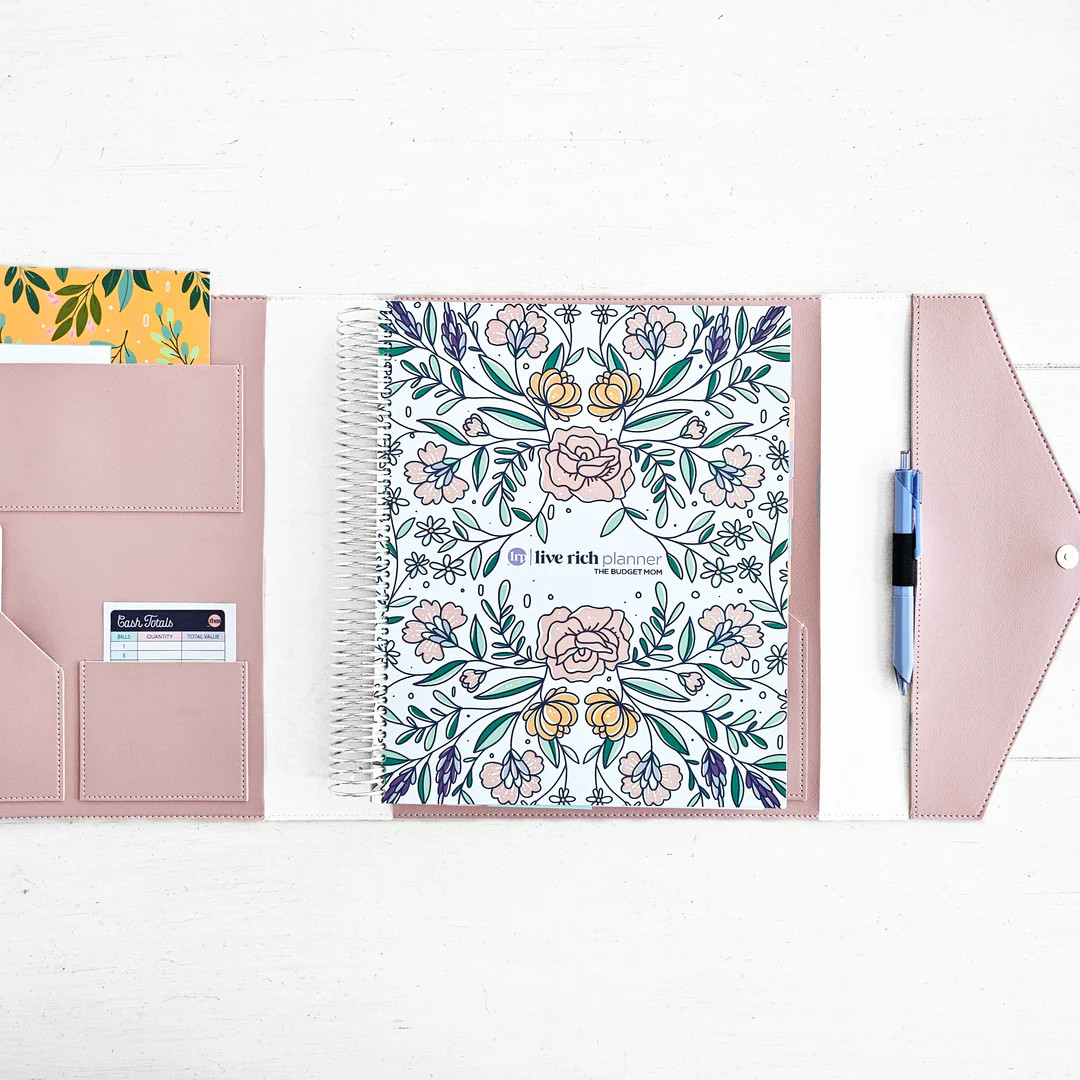 NEW The Budget Mom Live Rich Planner (Full Size) and White Folio
