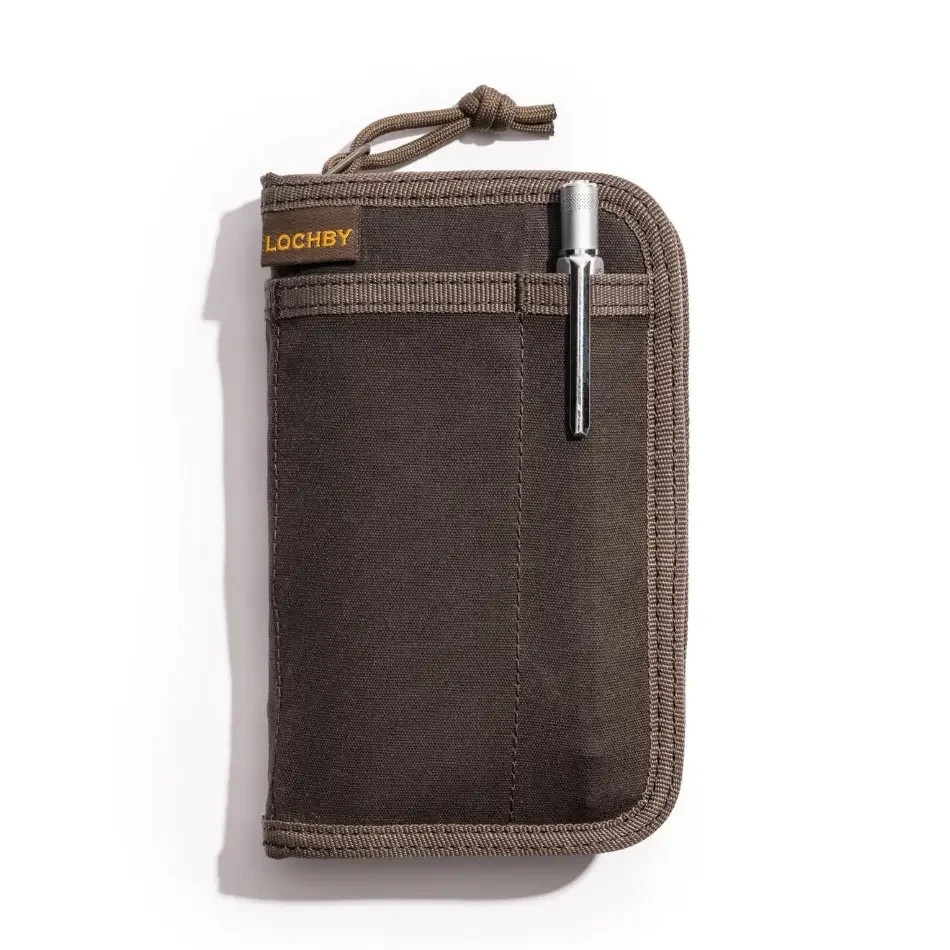 LOCHBY Pocket Journal Brown | Notebook Cover | Water Resistant Waxed Canvas