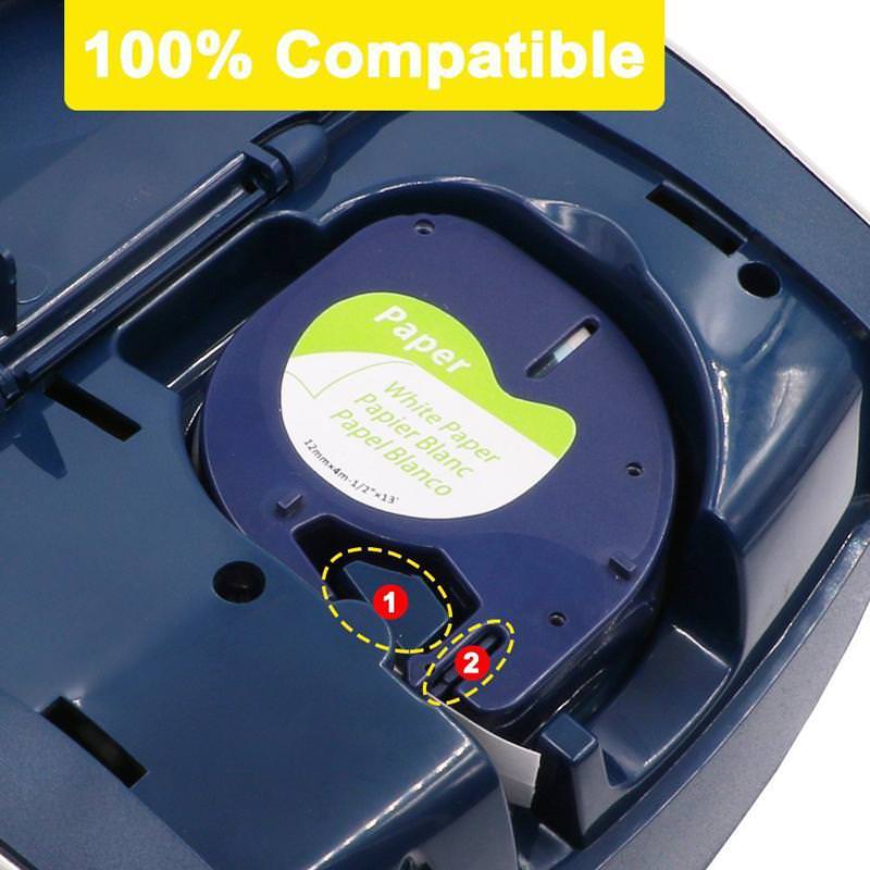 Compatible Dymo LetraTag Refills 91330 91331 91332 Paper Plastic 12mm Label Tape