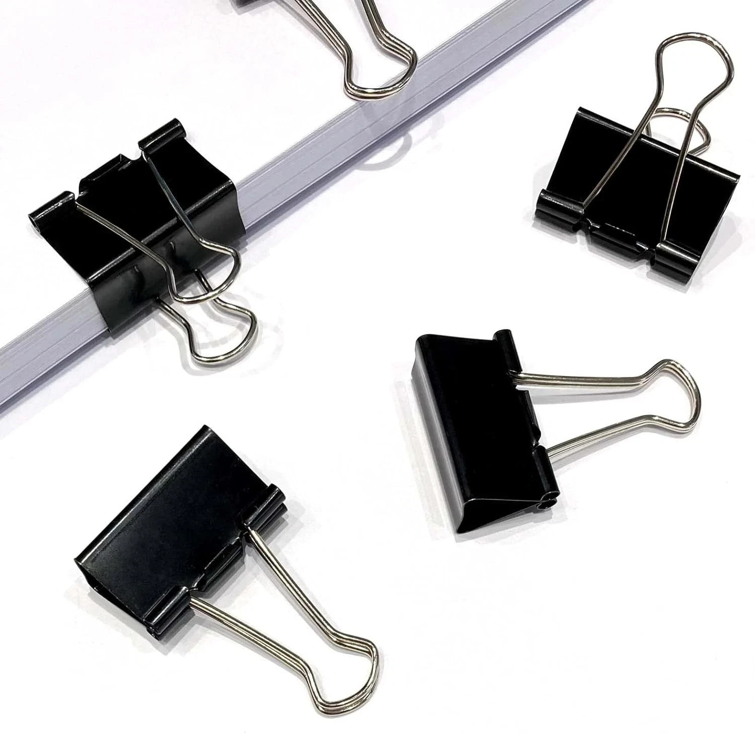 40Pcs Medium Binder Clips 1.25 Inch Black Paper Clamps Office School Supplies…