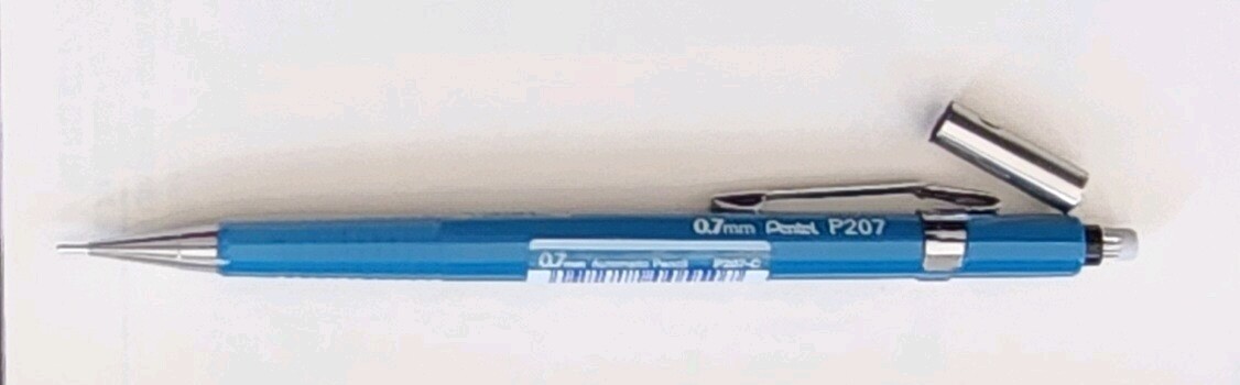 Pentel SHARP Automatic DRAFTING pencil eraser Blue Barrel 7 mm P207 LOT 12 NEW