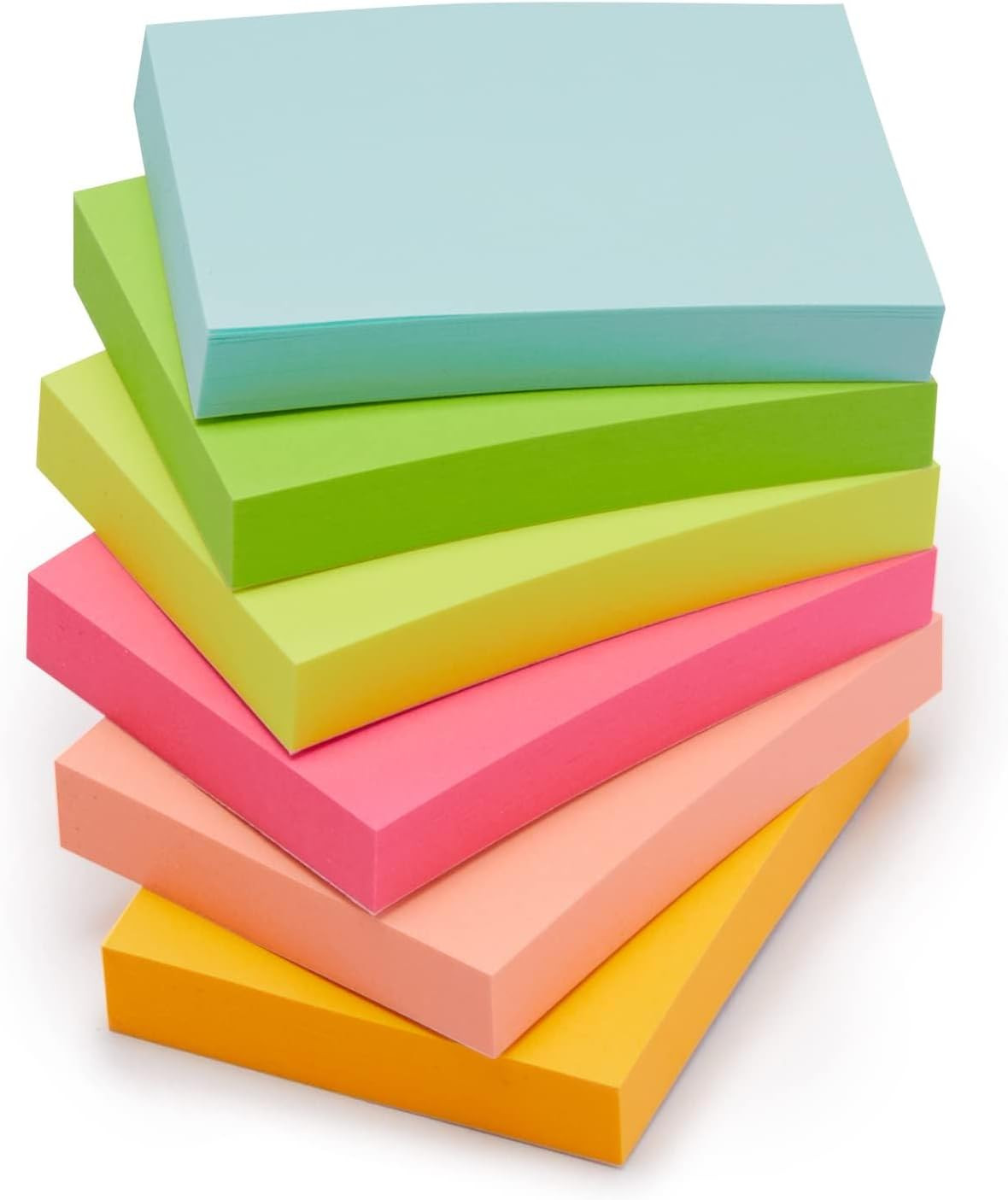 Amazon Basics Mini Rectangular Sticky Notes, 1.5X2 Inches, Bright Colors Self-St