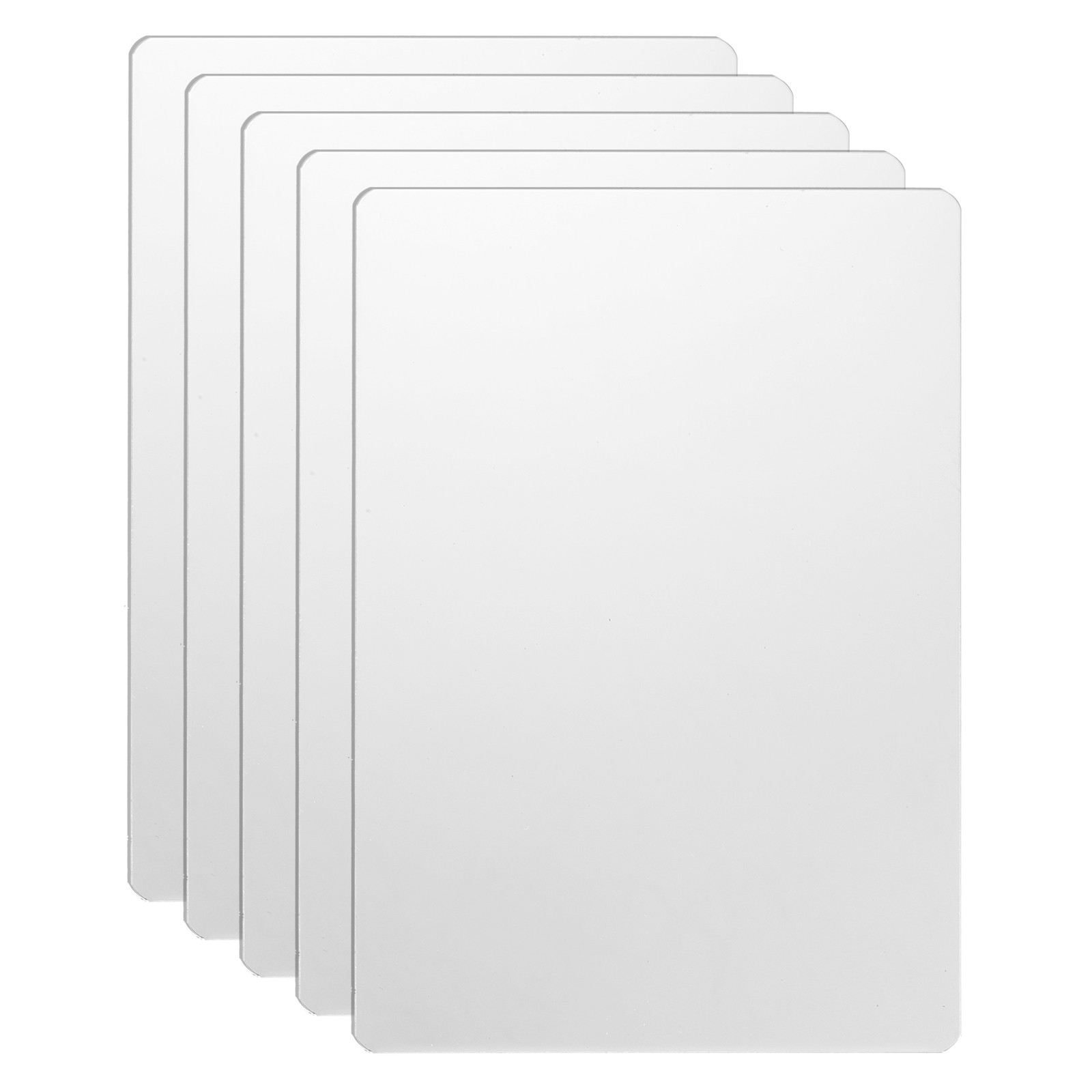 5pcs Metal Business Cards Blanks 4.7×3.1×0.02 Inch Mirror Laser Engrave White