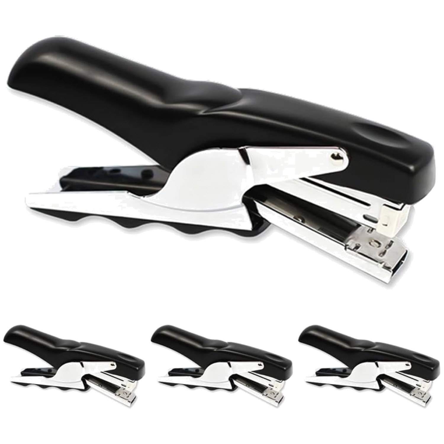 Efficient Manual Plier Stapler – Black 4 Pack